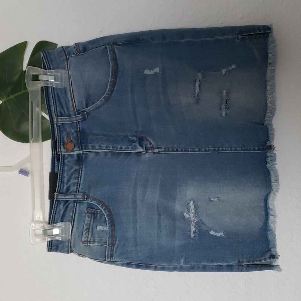 Distressed Mini Skirt